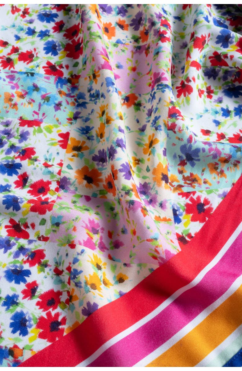 Change of Scenery Melanie Border Print Pareo Cover-Up, Alternate, color, Wildflower Patch