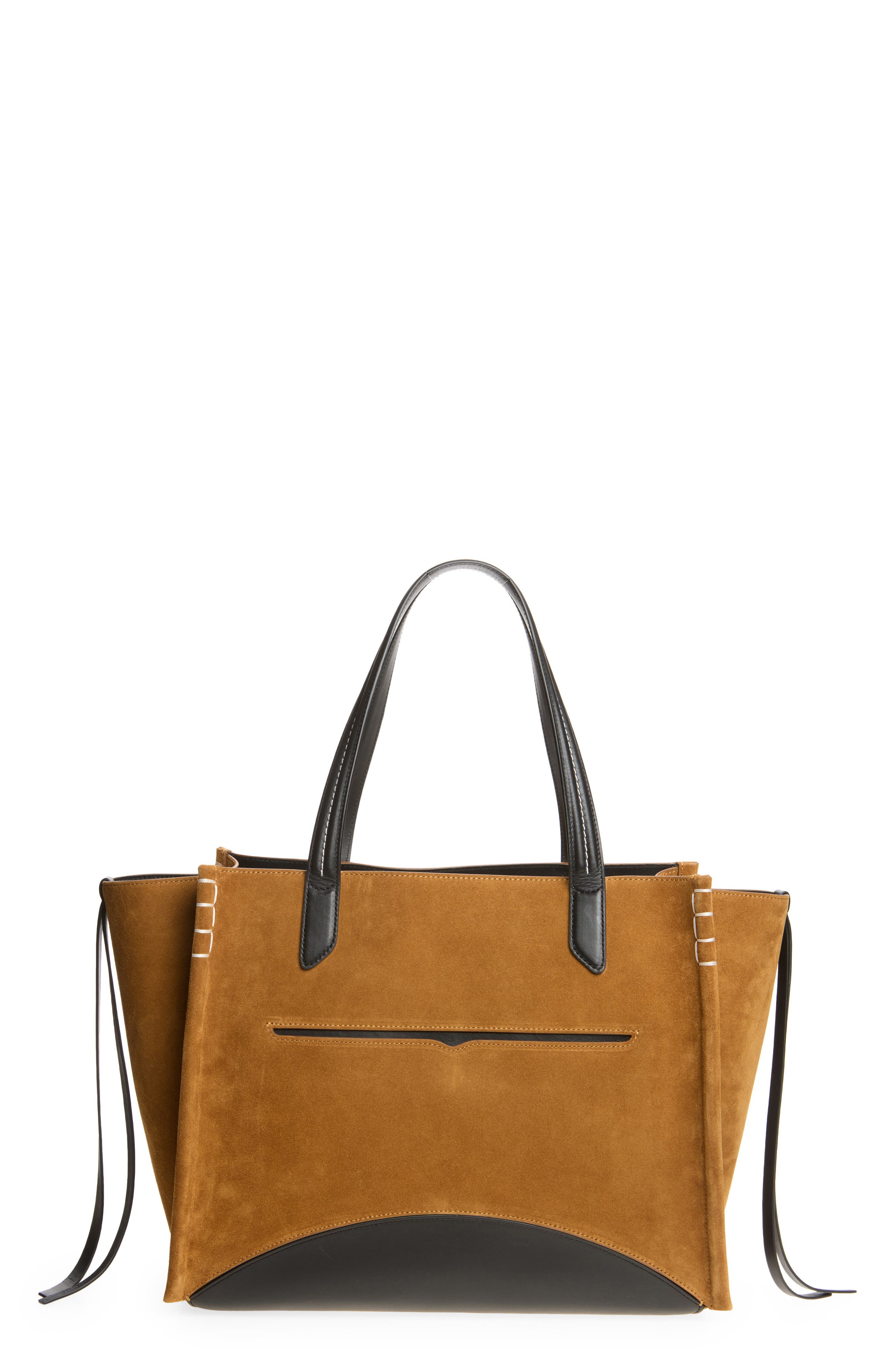 Loafer Cabas Leather Tote, Main, color, BROWN 600
