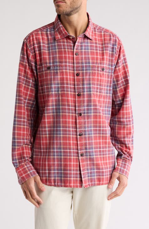 Tortola Sun Streak Plaid Button-Up Shirt