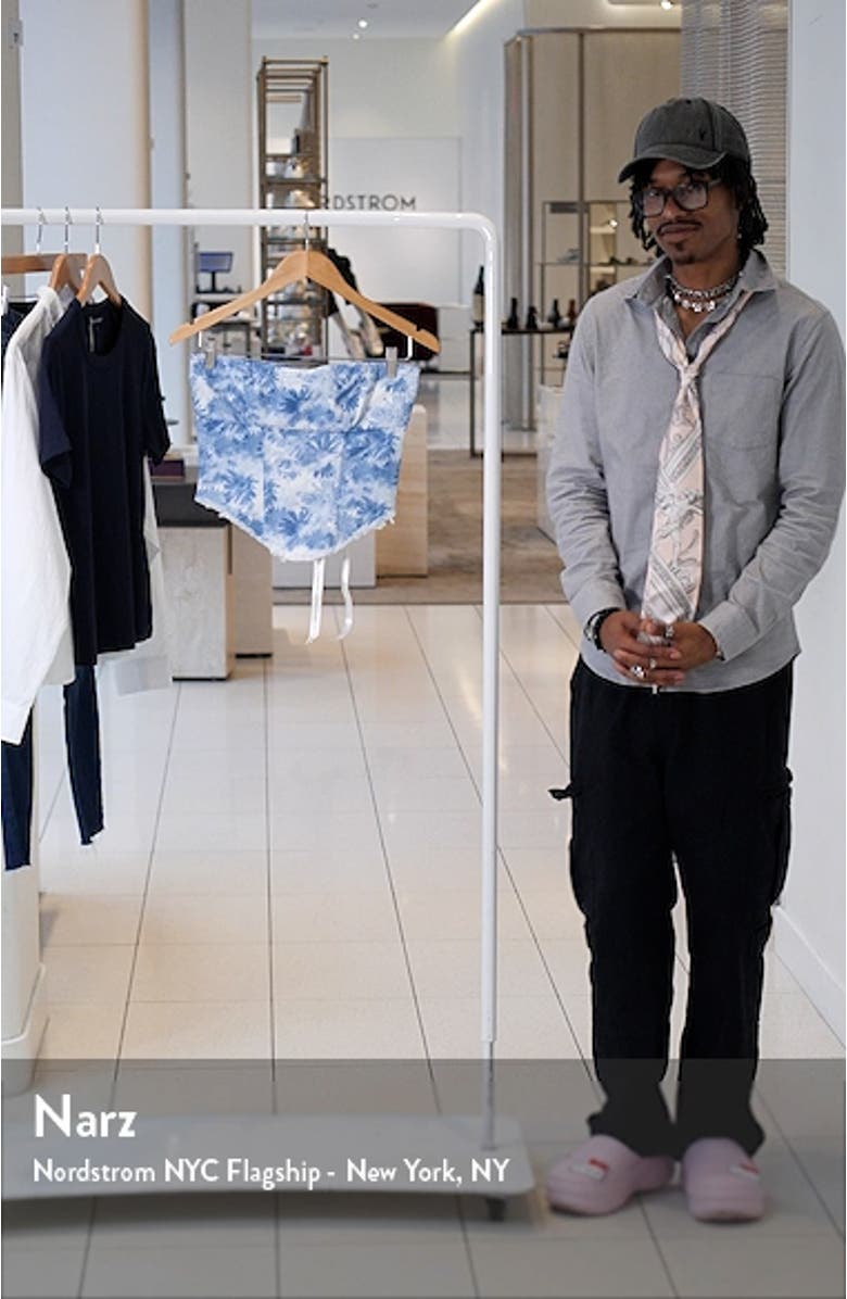 Floral Strapless Denim Corset Top, sales video thumbnail