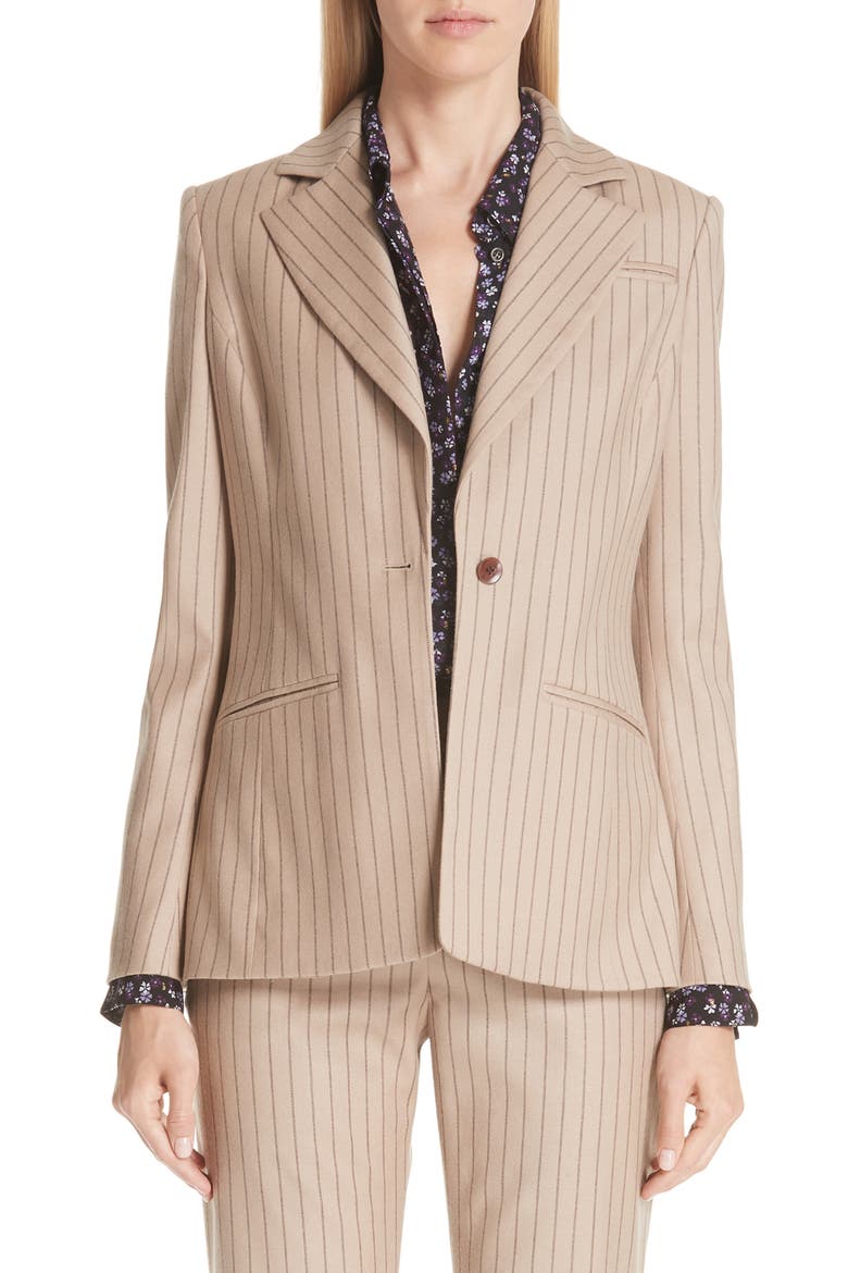 Pinstripe Jacket, Main, color, LIGHT CAMEL