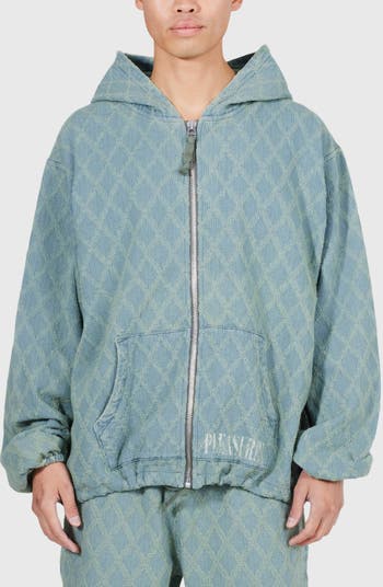 Diamond Jacquard Zip Hoodie