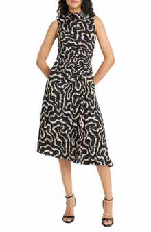 Maggy London Sleeveless Asymmetric Hem Midi Dress