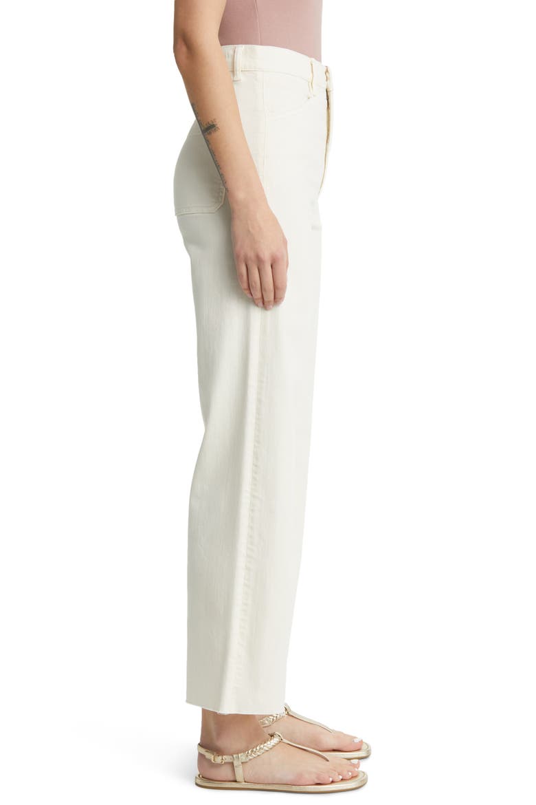 The Mischa Raw Hem Super High Waist Wide Leg Jeans, Alternate, color, GARDENIA