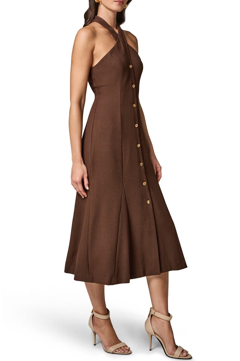 Halter Midi Dress, Alternate, color, CANYON