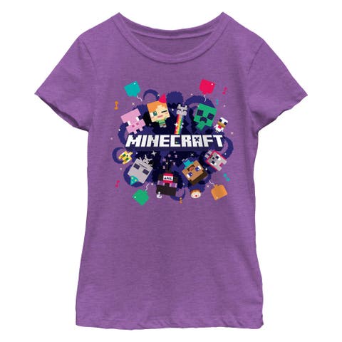 Girl's Minecraft Alex Steve Portal Party  Graphic T-Shirt