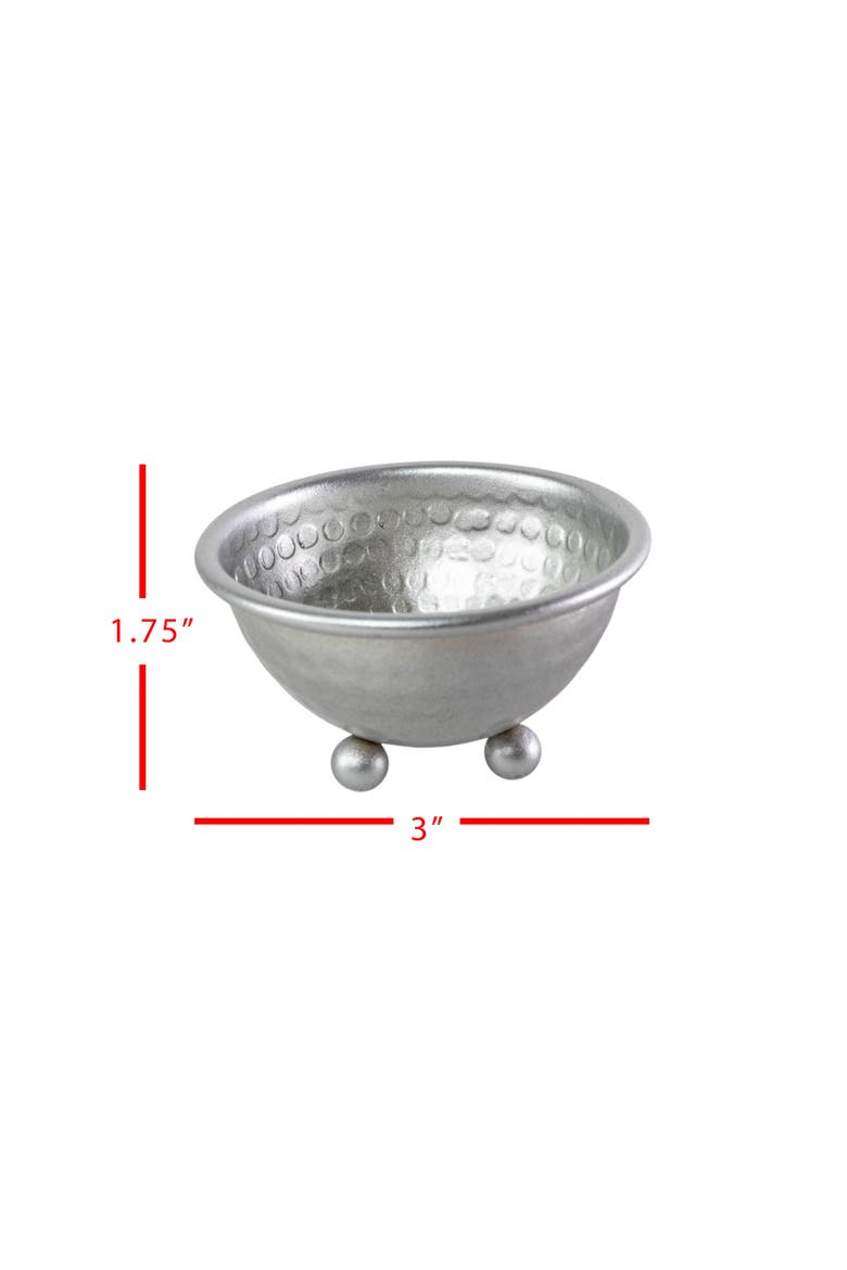 Hammered Metal Silver Bowl, Alternate, color, Silver