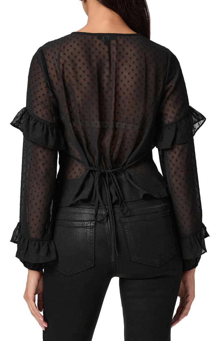 PAIGE Isolde Sheer Swiss Dot Top, Alternate, color, Black