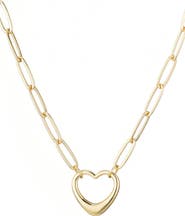 Adornia Paperclip Chain Heart Pendant Necklace