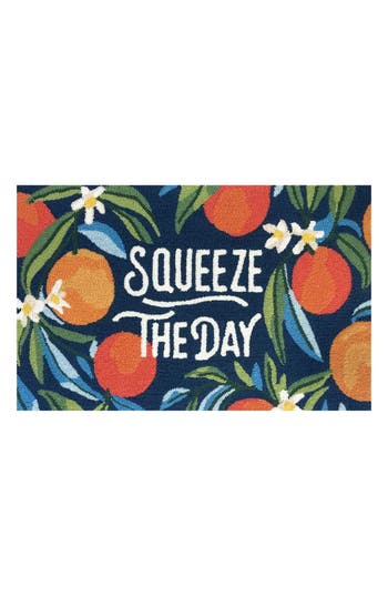 R16 Home Squeeze The Day Door Mat In Indigo Multi