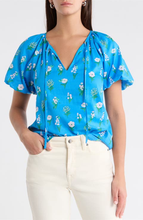 Jazleen Floral Print Puff Sleeve Top