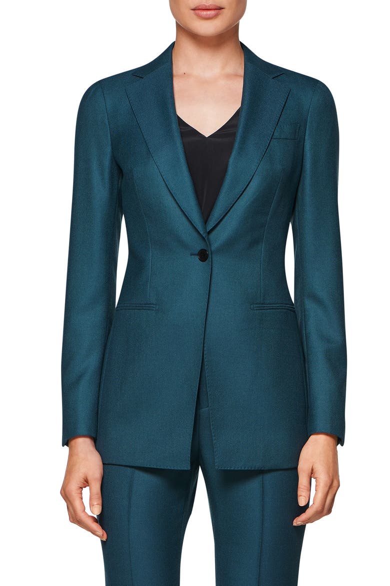 Cameron Wool Suit Jacket, Main, color, TEAL
