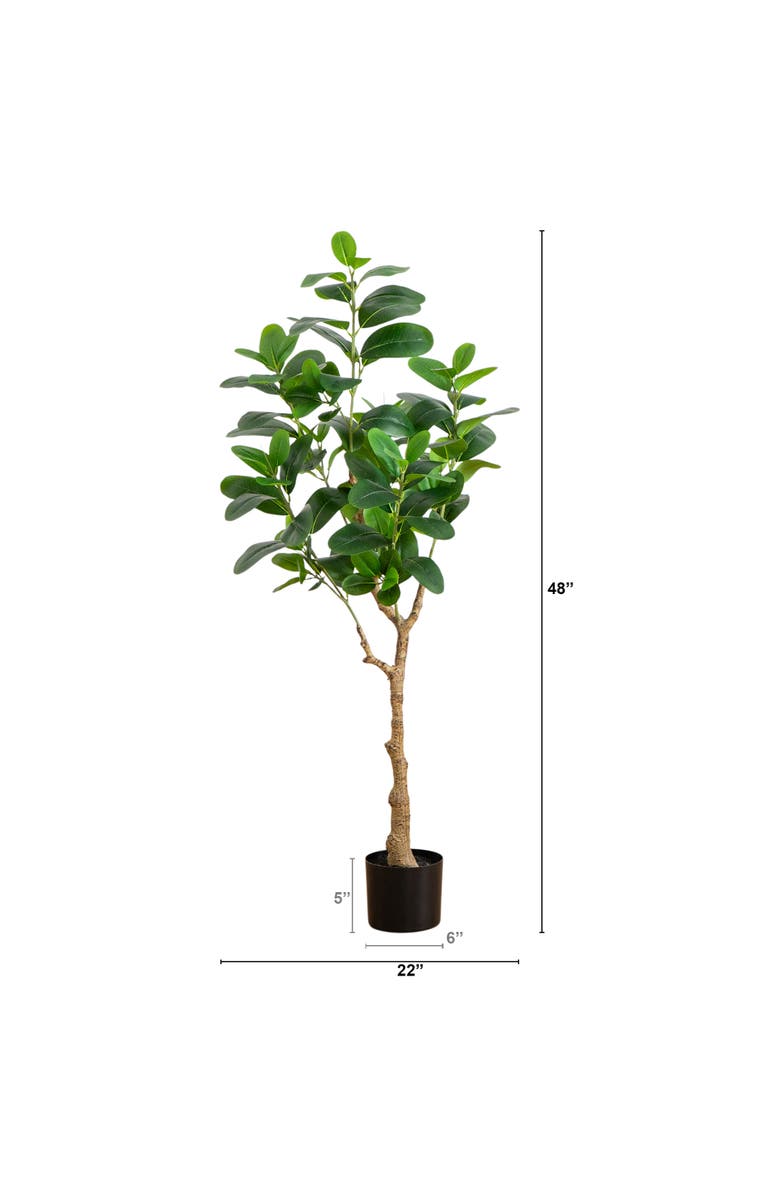 NEARLY NATURAL 4-ft Artificial Audrey Ficus Tree, Alternate, color, Green