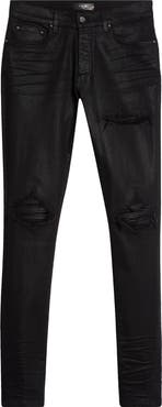 AMIRI WAX MX1 Leather Patched Distressed Jeans | Nordstrom AMIRI WAX MX1 Leather Patched Distressed Jeans | Nordstrom