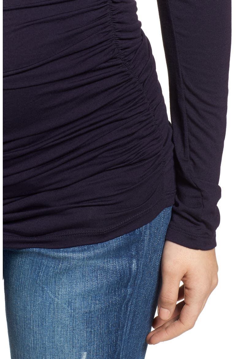 Poppy Ruched Surplice Maternity Top, Alternate, color, DARKEST NAVY