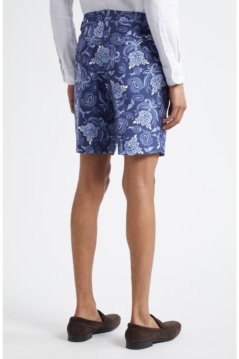 Hand Tailored Maiori Choppa Print Silk Shorts, Alternate, color, NAVY TONAL