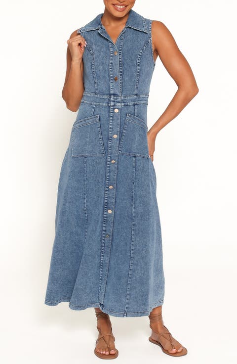 Jye Sleeveless Denim Maxi Dress