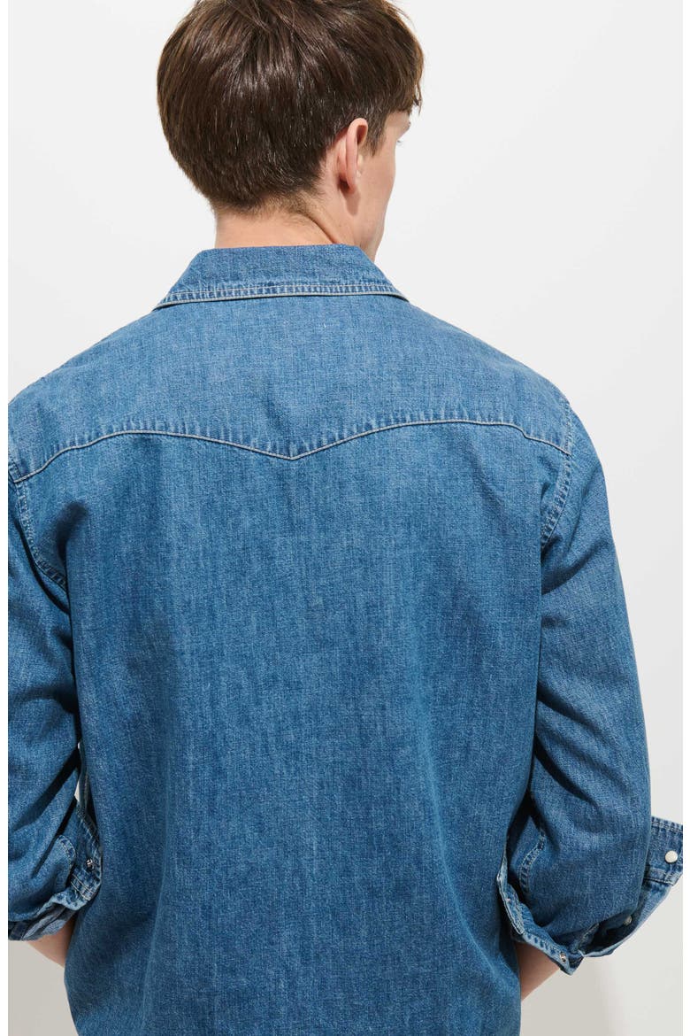 Mill Washed Chambray Button-Down Shirt, Alternate, color, CHAMBRAY RINSE WASH