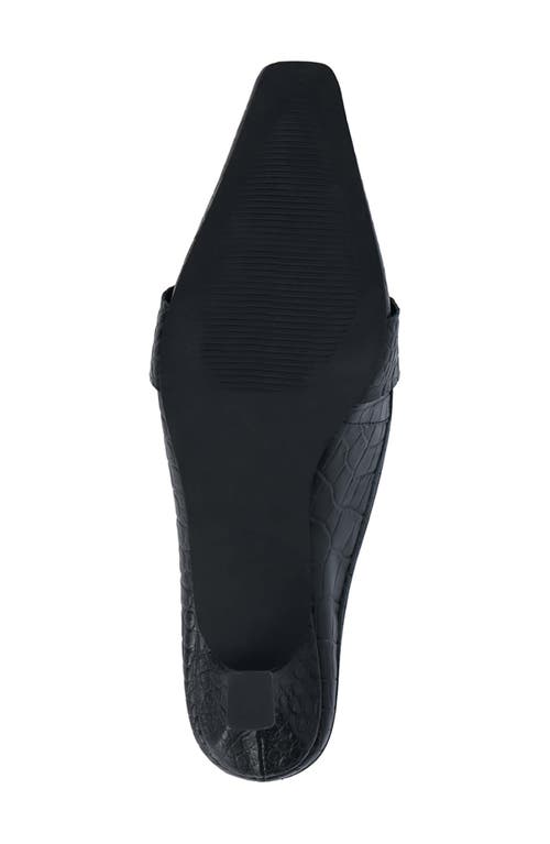 Matisse Lee Kitten Heel Mule In Black Croc