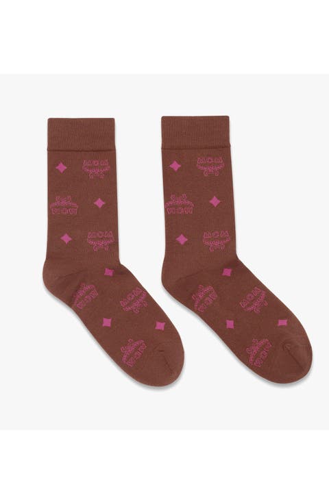 Monogram Knit Socks