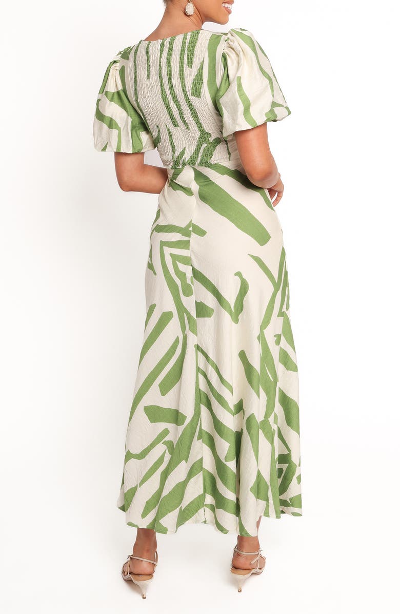 Petal & Pup Ginevra A-Line Maxi Dress, Alternate, color, Cream/ Green