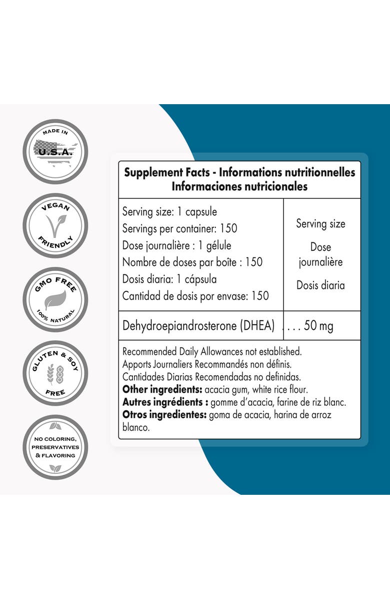 SuperSmart DHEA 50mg, Alternate, color, NO COLOR