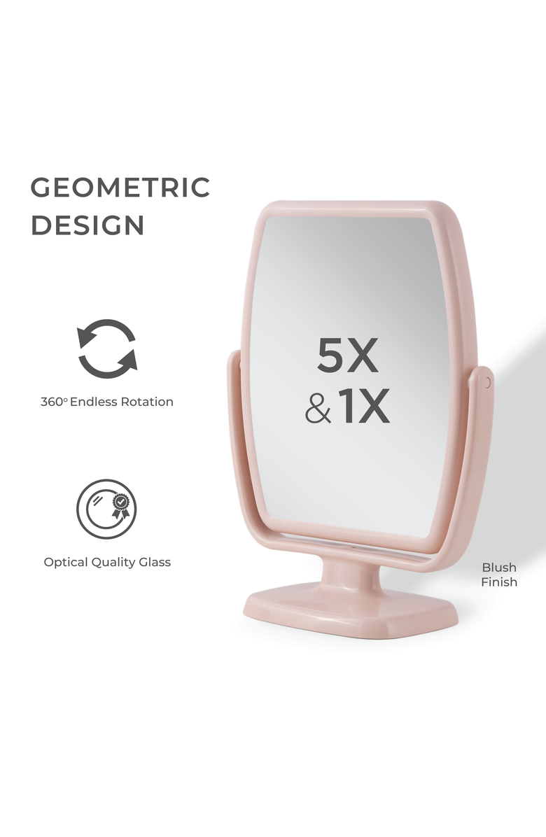 Zadro Geo Makeup Mirror with Magnification, Alternate, color, Black