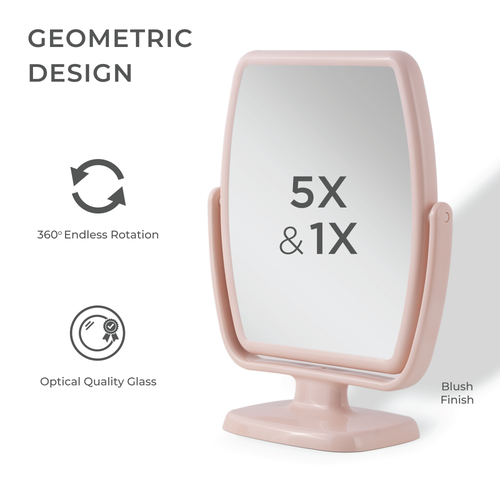 Zadro Geo Makeup Mirror With Magnification In Black