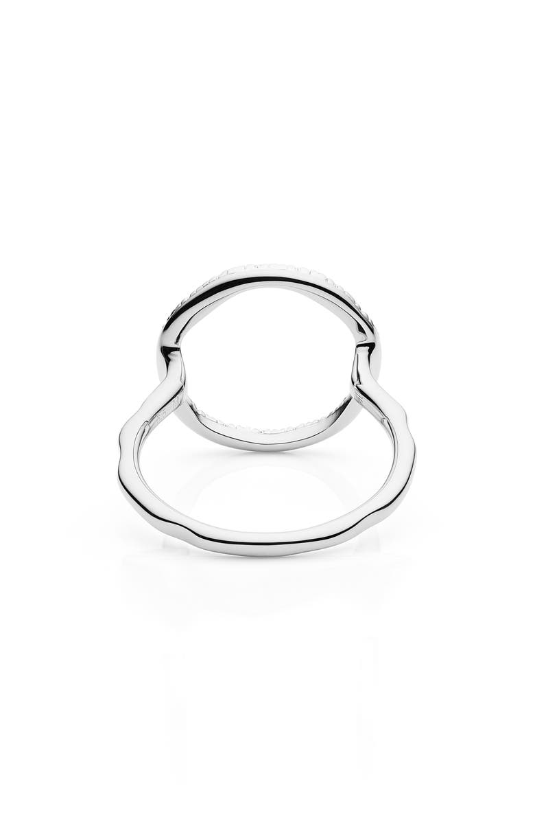 Monica Vinader Riva Circle Diamond Ring, Alternate, color, Silver/ Diamond