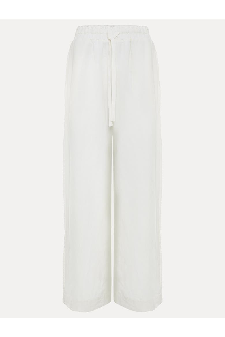 Rowan Wide Leg Linen Trousers, Alternate, color, White