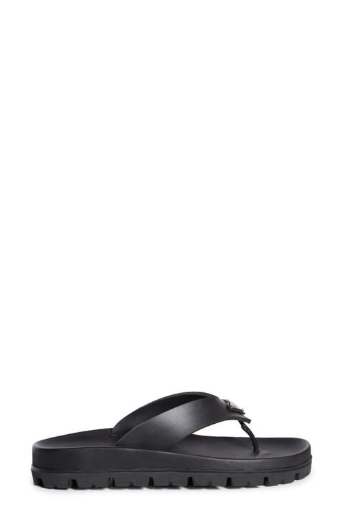 Shop Prada Lug Sole Flip Flop In Nero