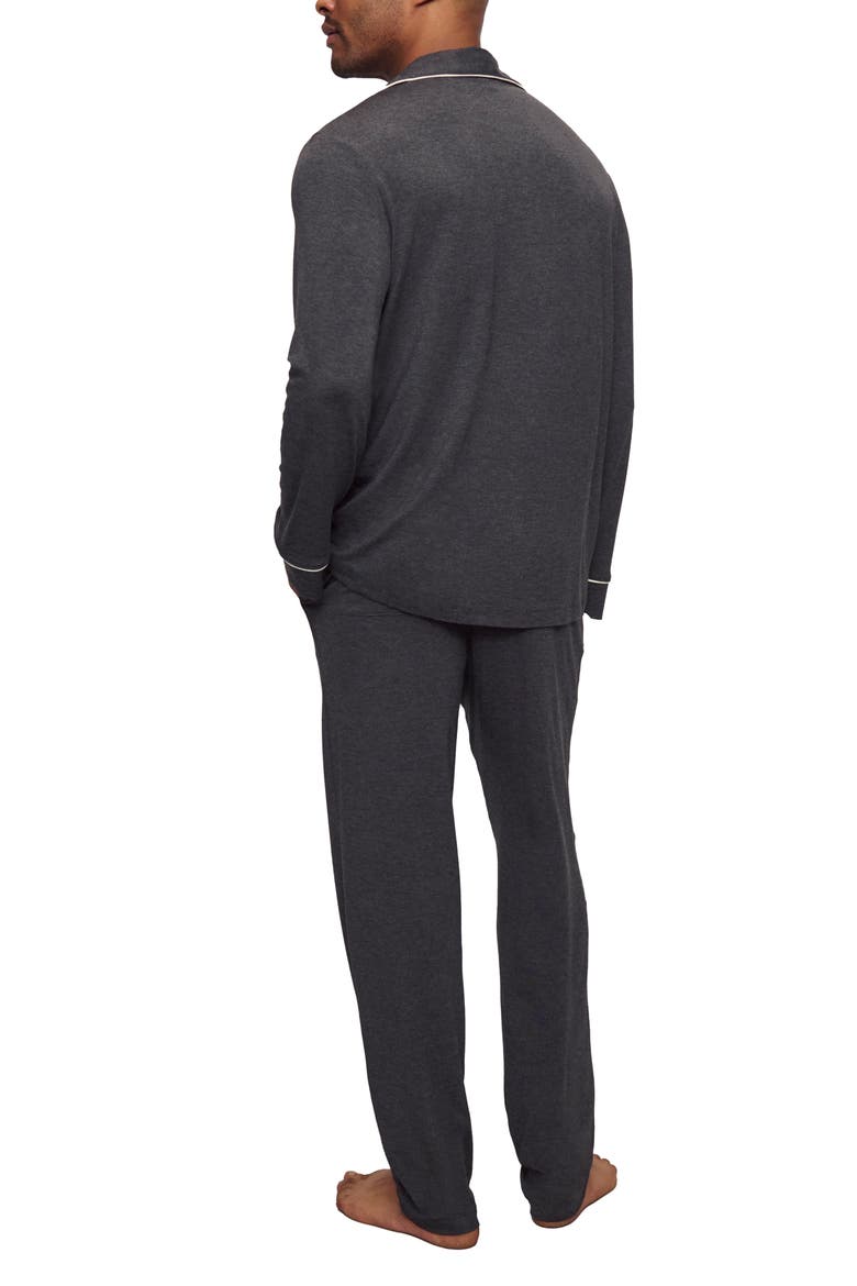 William Stretch Tencel® Modal Long Pajamas, Alternate, color, CHARCOAL HEATHER