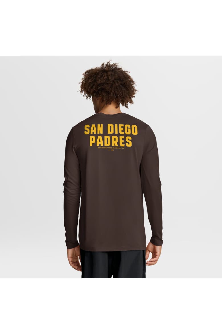 Men's Nike Brown San Diego Padres 2-Hit Legend Dri-FIT Long Sleeve T-Shirt, Alternate, color, Brown