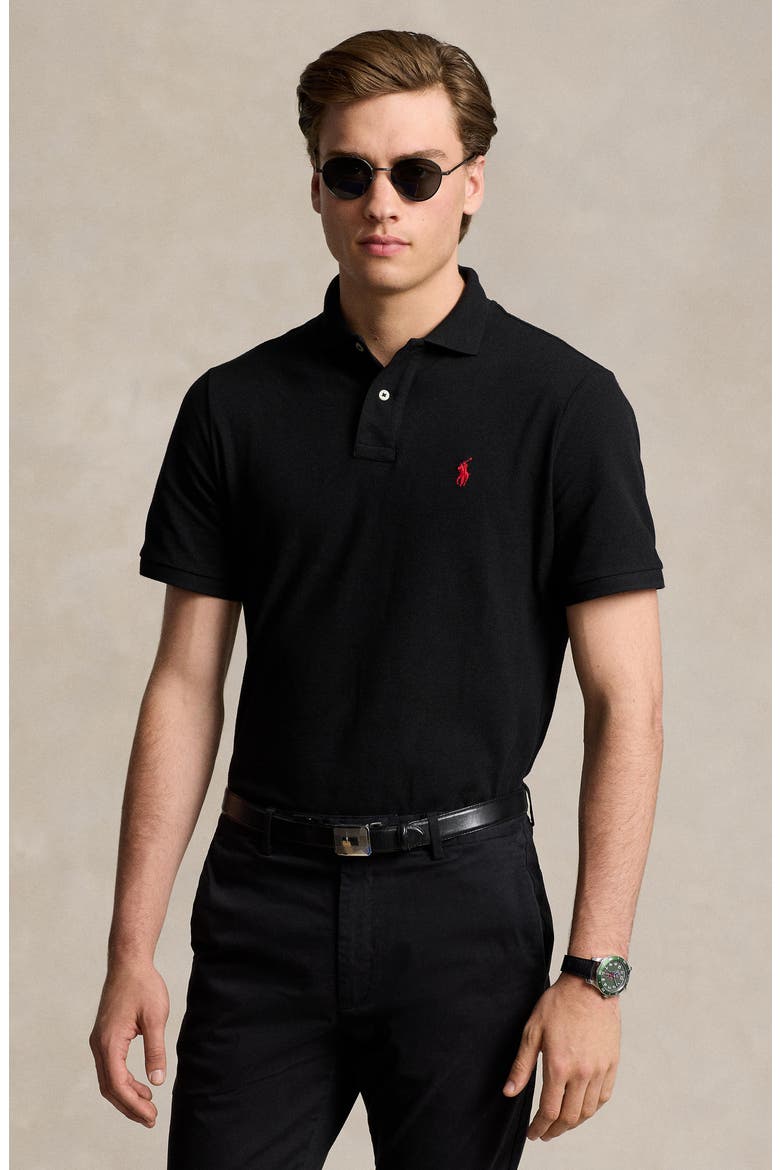 Cotton Polo, Alternate, color, BLACK