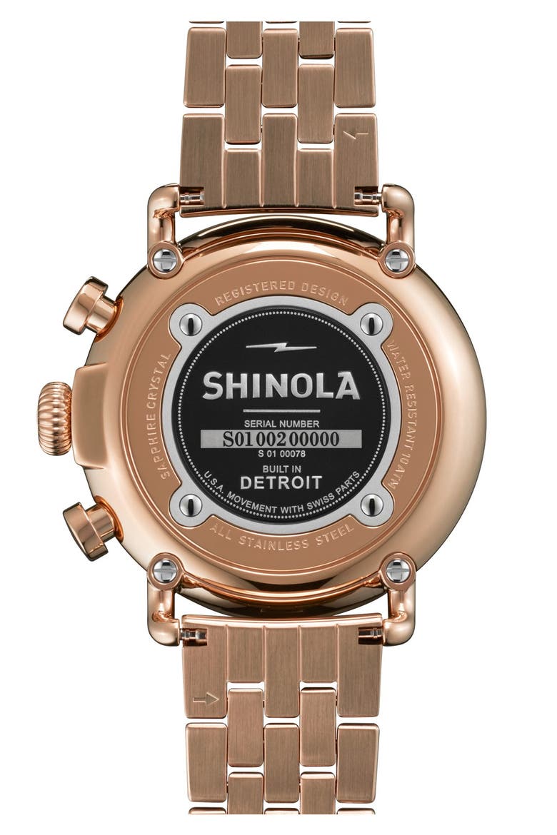 'The Runwell Contrast Chrono' Bracelet Watch, 41mm, Alternate, color, ROSE GOLD/ SILVER