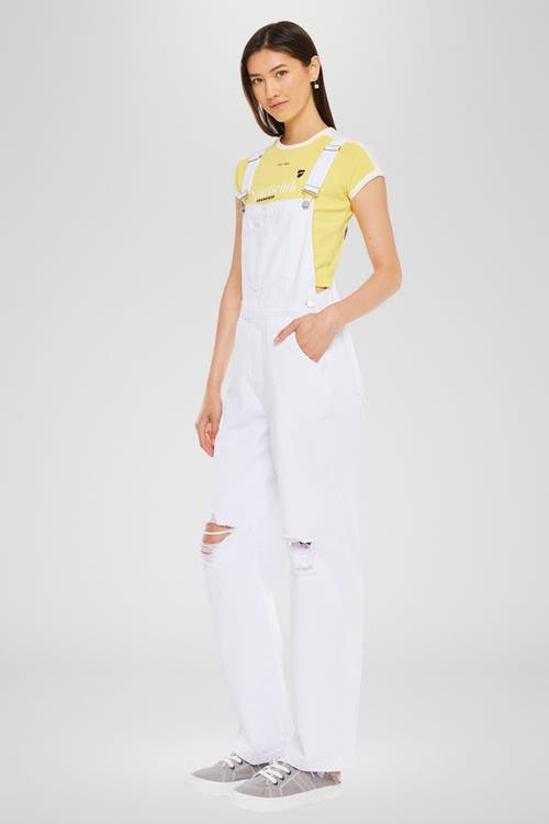 Kancan Becky 90s Denim Overalls In White