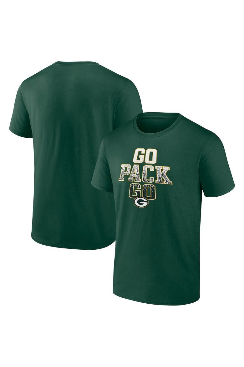 Men's Fanatics Branded Green Green Bay Packers Go Pack Go Heavy Hitter T-Shirt, Main, color, Green
