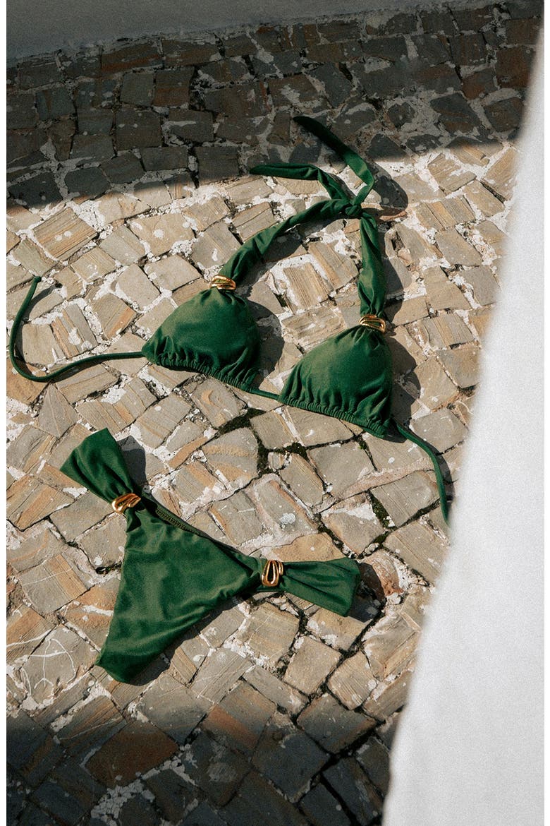 Bia Tube Triangle Bikini Top, Alternate, color, GREEN