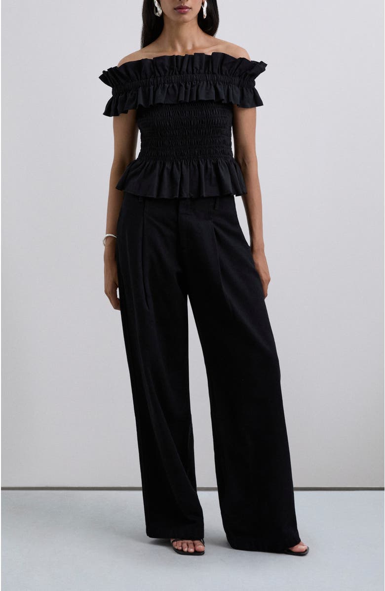 Scalpers Offshoulderpoplin Tee, Alternate, color, Black