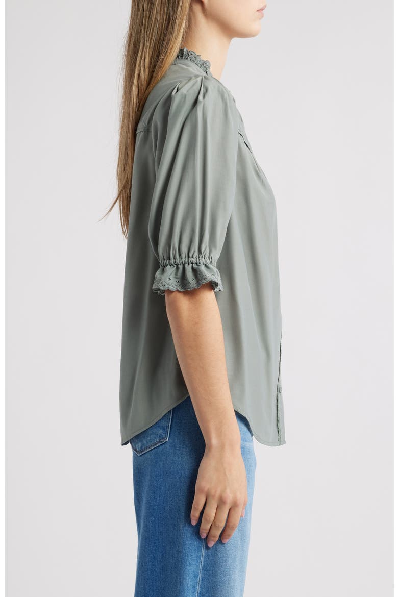 Eyelet Accent Top, Alternate, color, DEEP SEAGRASS