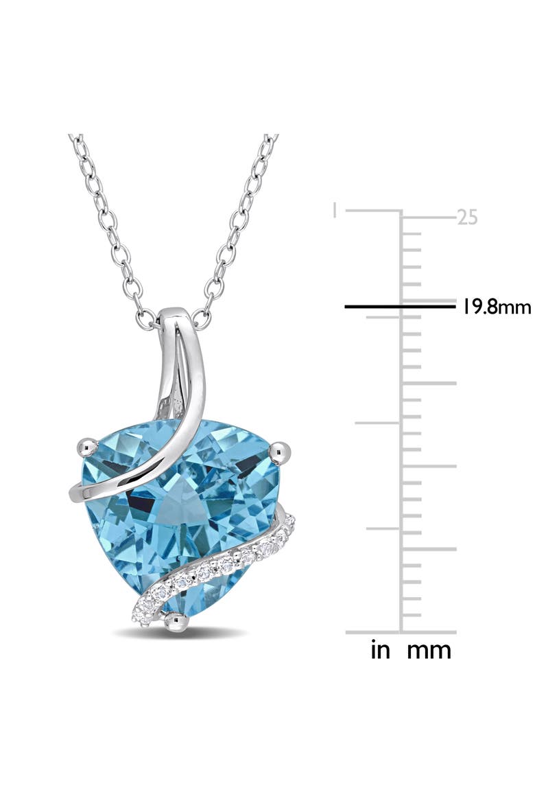 Gemstones & White Topaz Trilliant Necklace, Alternate, color, Blue Topaz