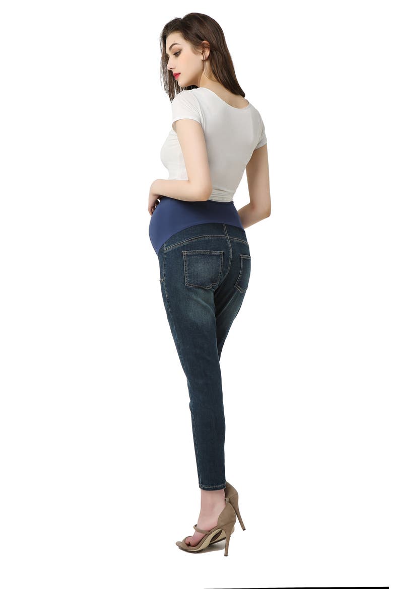 Tara Crop Maternity Skinny Jeans, Alternate, color, RICH INDIGO