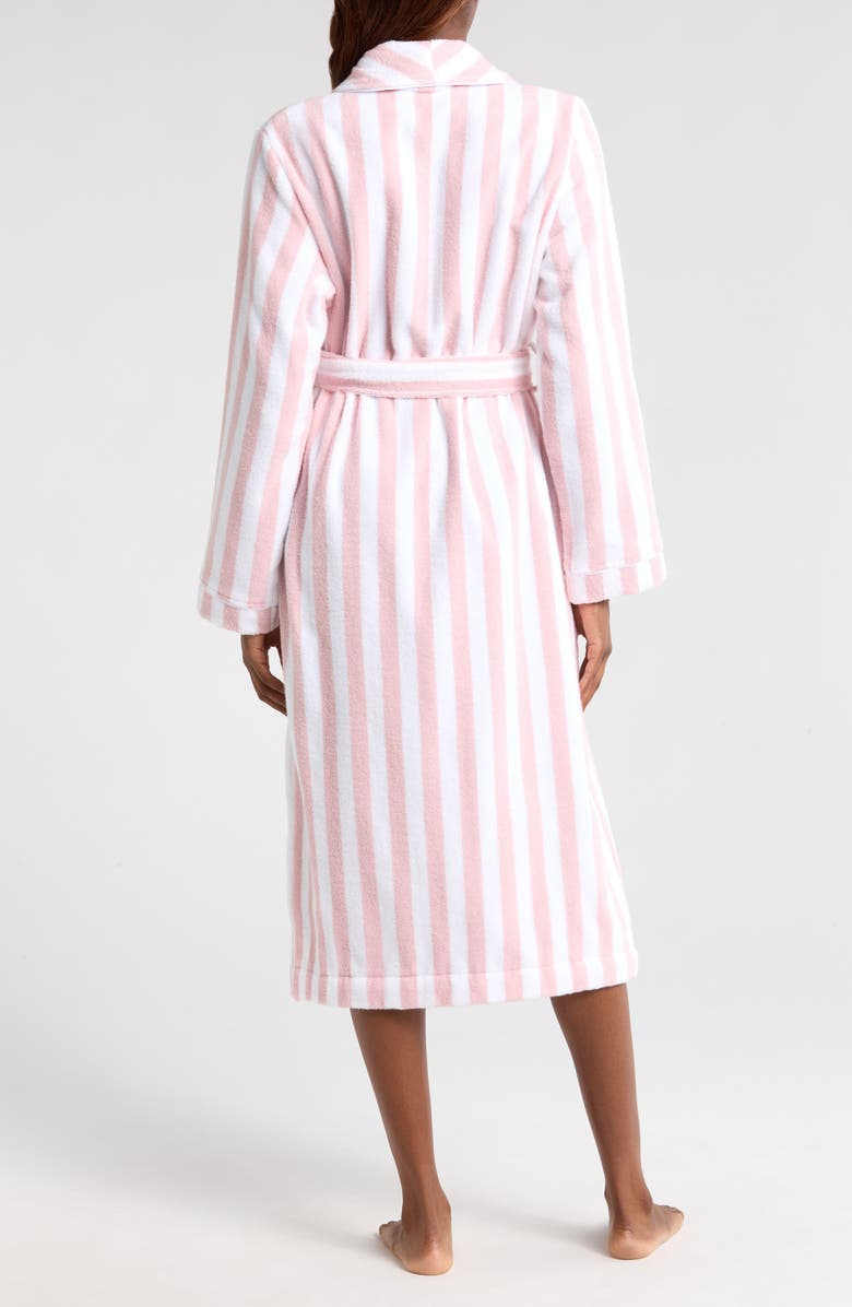 Nordstrom Stripe Hydrocotton Terry Robe, Alternate, color, Pink Peachskin- White Stripe