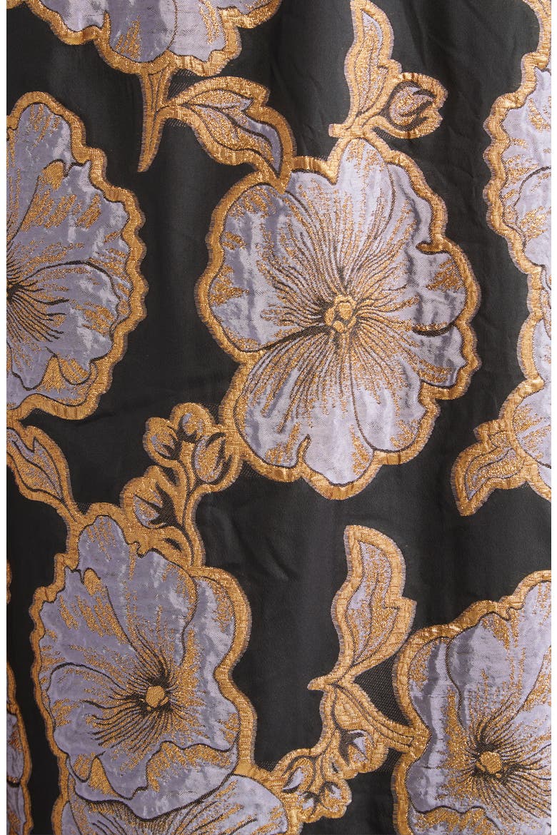 Bethany Poppy Floral Jacquard Maxi Skirt, Alternate, color, BLACK/ HYDRANGEA MULTI