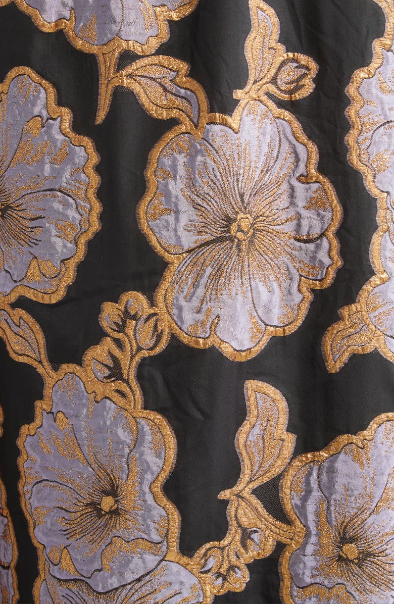 ST. JOHN Bethany Poppy Floral Jacquard Maxi Skirt, Alternate, color, Black/ Hydrangea Multi