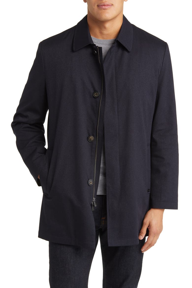 Gilmore Water Resistant Raincoat with Removable Liner, Main, color, NAVY