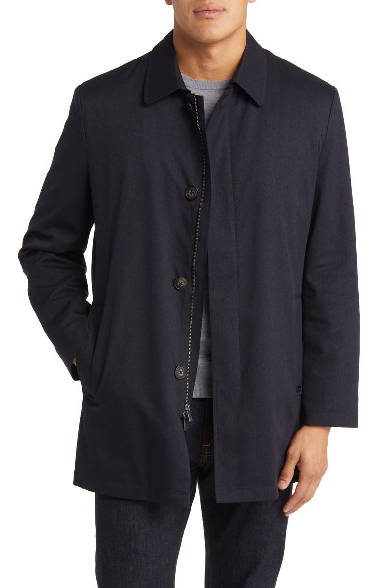 Hart Schaffner Marx Gilmore Water Resistant Raincoat with Removable Liner, Main, color, Navy