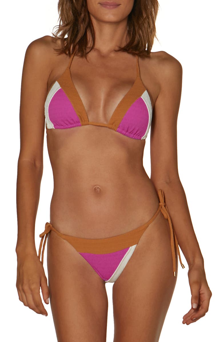 ViX Paula Hermanny ViX Firenze Colorblock Side Tie Bikini Bottoms, Alternate, color,