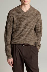 Vince Waffle Donegal V-Neck Sweater