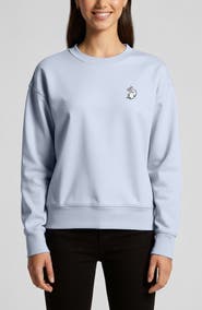 Dalix Heartly Ghost Relaxed Fleece Crewneck Sweatshirt